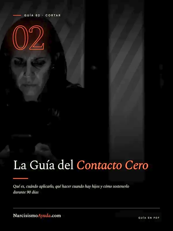 Portada en blanco y negro de «La Guía del Contacto Cero»: el rostro de una mujer apenas iluminado en la oscuridad, con detalles en rojo